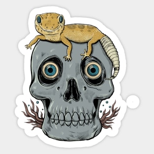 Gecko Skull Sticker